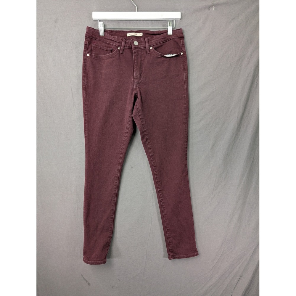 Levi's 311 Shaping Skinny Jeans Womens 30 Burgundy Maroon Stretch Denim